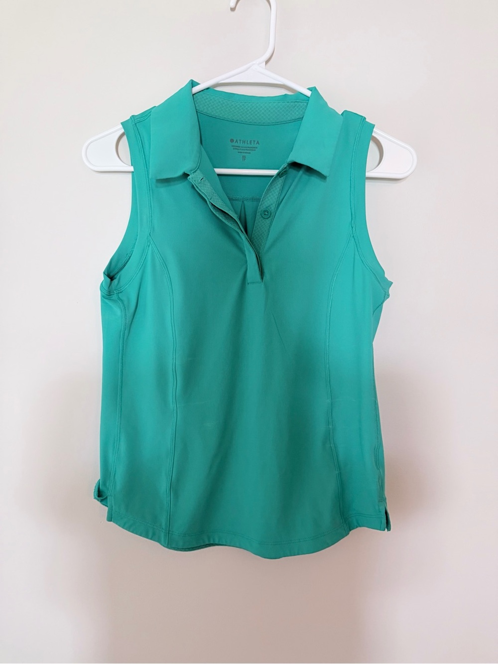 Athleta Sleeveless Polo Tank Top in Teal